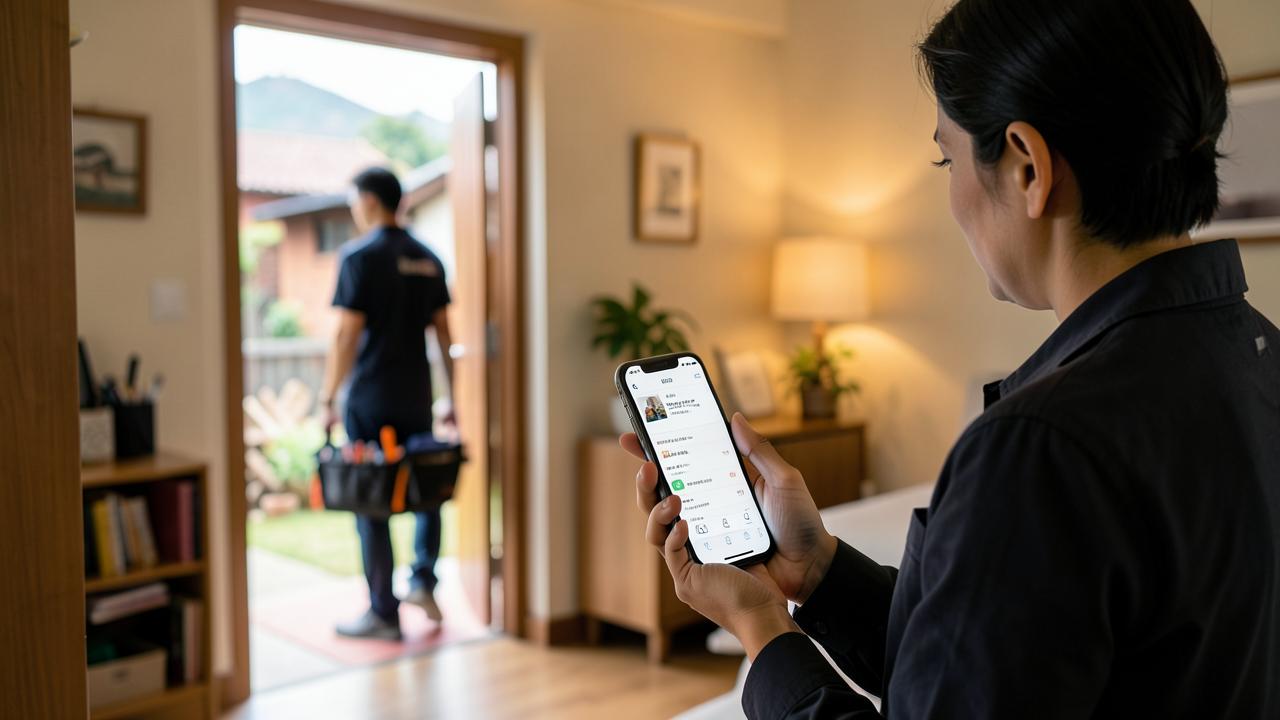 A customer booking a Sajilo Ghar professional from their phone
